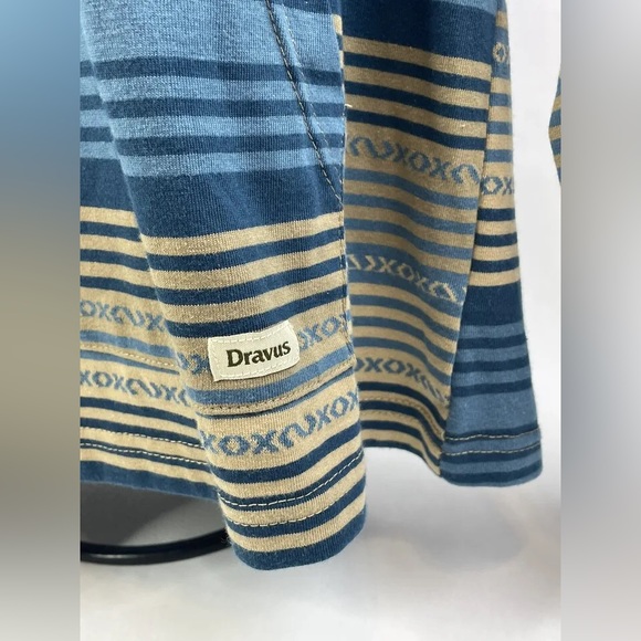 Dravus Hoodie Mens Medium Blue Tan Navajo Tribal Aztec Pattern Drawstring - Picture 3 of 7